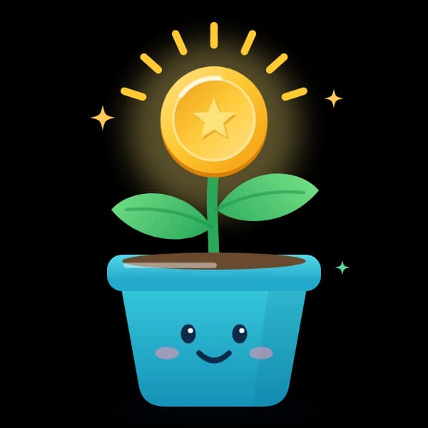 A small TONKO plant growing coins